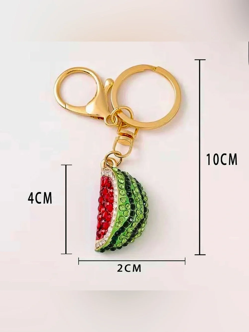 Watermelon Sugar Custom Beaded Wristlet Keychain + Sparkling Watermelon Charm